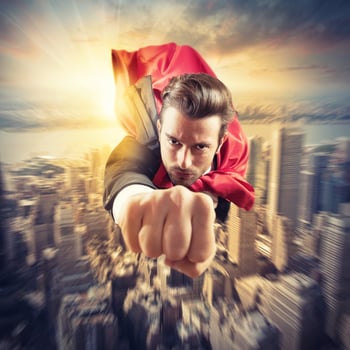 Superhero flies faster photo