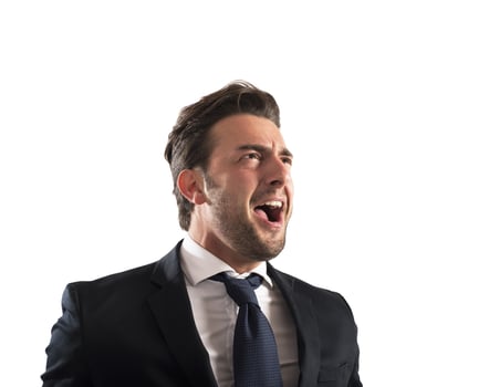 Pissed businessman shout photo