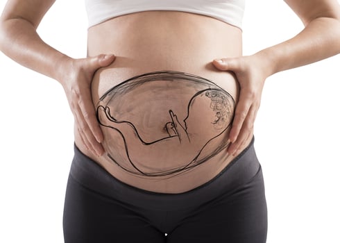 Pregnant child drawn photo