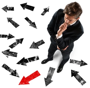 Businessman decided direction photo