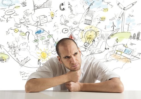 Creative businessman thinking photo