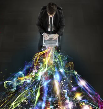 Glowing network concept photo