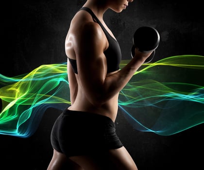 Energy muscular woman photo
