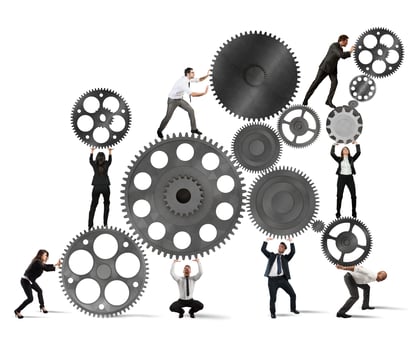Teamwork of businesspeople photo