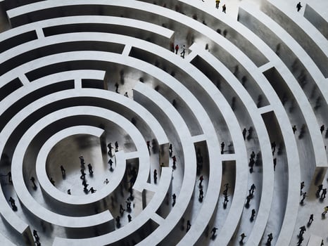 Complicated maze. 3D Rendering photo