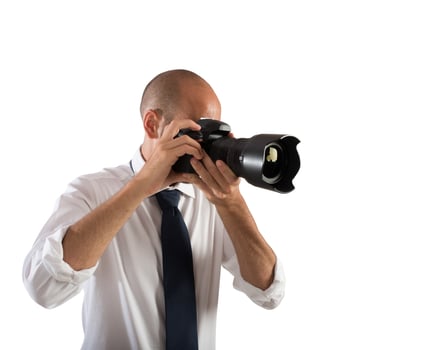 Professional photographer in a wedding photo