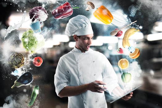 Recipes on the tablet photo