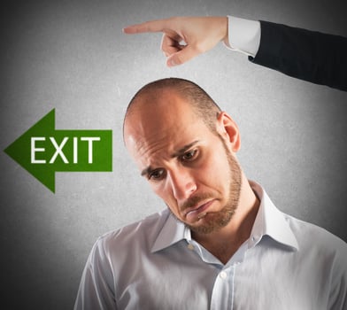 Sad businessman was fired photo