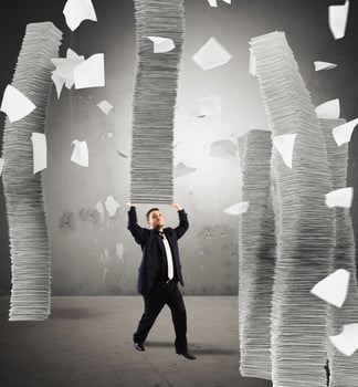 Endless stacks of sheets photo