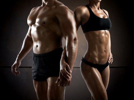 Fitness couple close-up photo
