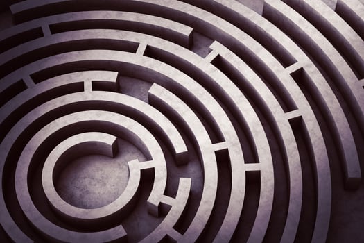 Circular maze concept photo
