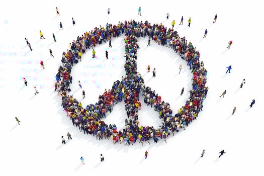 3D rendering of people peace photo