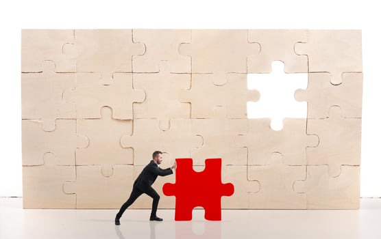 Complete a puzzle with missing piece photo