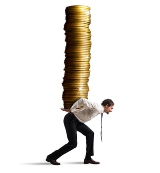 Earnings growth on white background photo