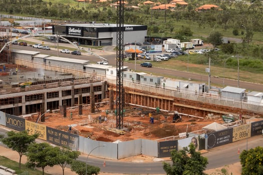 Brasilia, DF Brazil, February 16 Aerial view of Construction of a new concept of Apartment building and Mall Combined called Union 511 Residence Mall in the Northwest Section of Brasilia photo