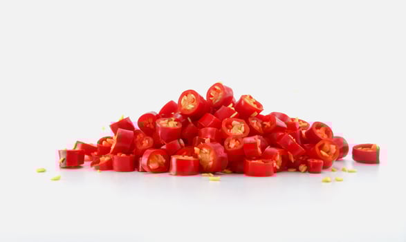 pile of slice red chili photo