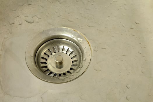 close up kitchen sink with hole photo