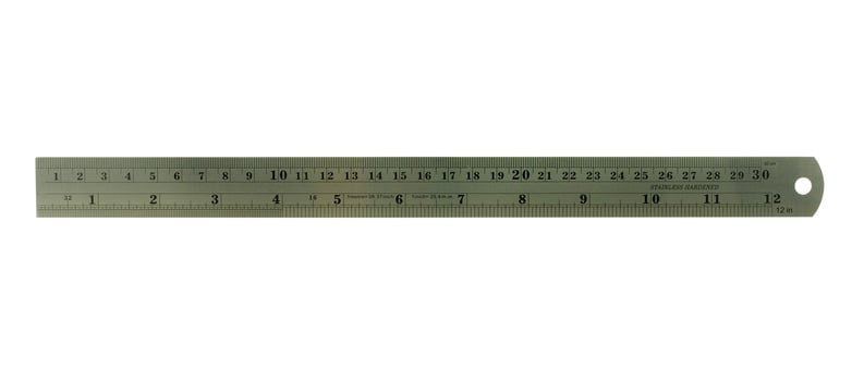 metal ruler 30 centimeter in measuring tool photo
