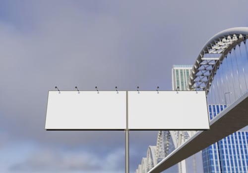 3D mockup blank billboard in downtown rendering photo