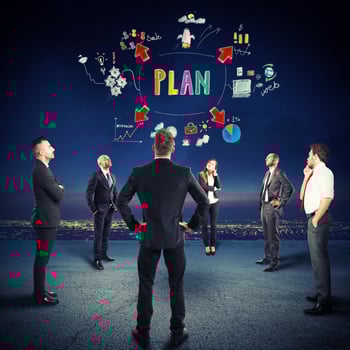 Plan and project of team idea photo