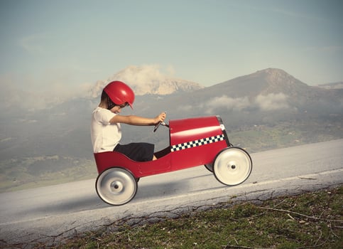 Compete with children car photo