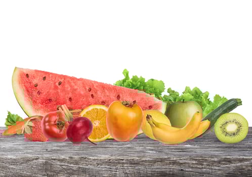 Colourful banner of fruits. Healthy food concept photo
