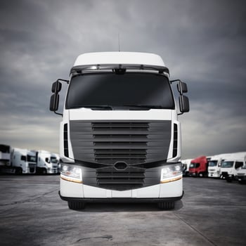 White articulated truck. 3d rendering photo