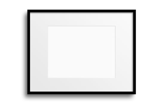 108 Black landscape picture frame mockup isolated on a transparent background photo