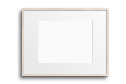 112 Beige lanscape picture frame mockup isolated on a transparent background photo