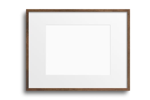 111 Brown landscape picture frame mockup isolated on a transparent background photo