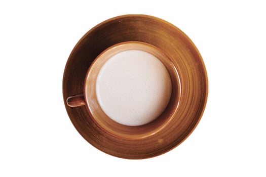 1049 Brown plate and cup with milk isolated on a transparent background photo