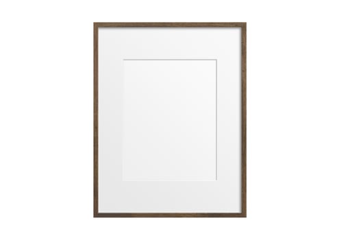 1417 Brown portrait picture mockup isolated on a transparent background photo