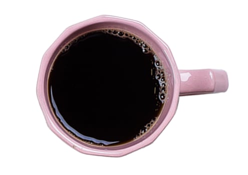 2594 Pink cup of coffee isolated on a transparent background photo