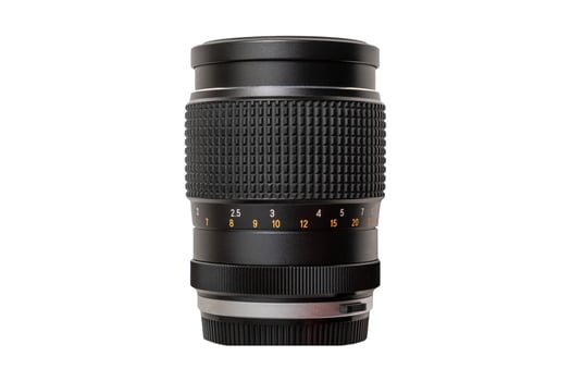 3615 Black camera lens isolated on a transparent background photo