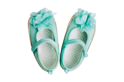 4296 Blue baby shoes isolated on a transparent background photo