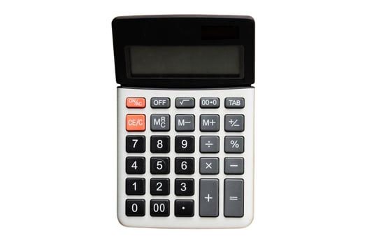 5538 Black calculator isolated on a transparent background photo