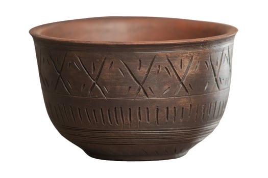 6409 Brown bowl isolated on a transparent background photo