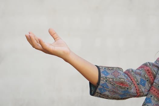 human hand outstretched to the side photo