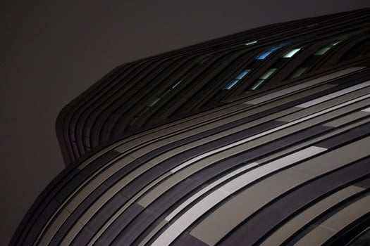 Night shopping mall building facade photo