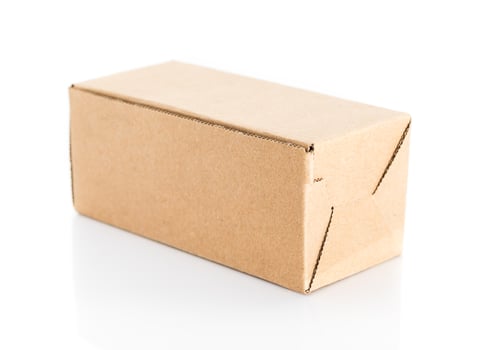 Brown box closed on  white background photo