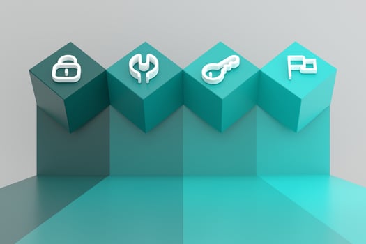 Set of infographic colorful banners square sections photo