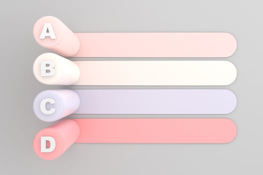 Perspective Infographic Pillars with shadows. Presentation template. 5 step options. Chart concept photo