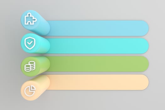 Perspective Infographic Pillars with shadows. Presentation template. 5 step options. Chart concept photo