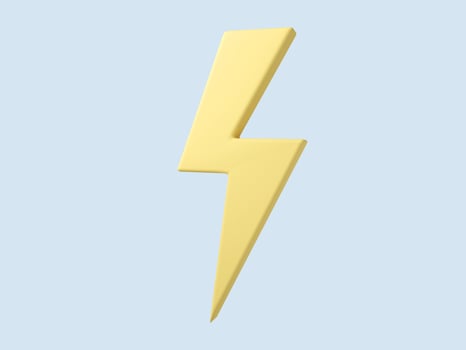 Lightning 3D Weather icon. 3D render illustration. photo