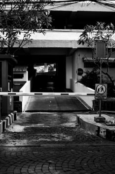 Automatic gate park for a car Security system for building and car entrance vehicle barrier photo