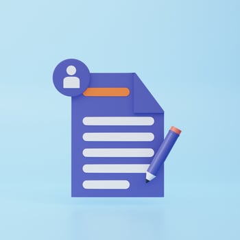 Copywriting, writing icon. Document and pencil. Creative writing and storytelling, education concept. Writing education concept. 3d rendering illustration. photo