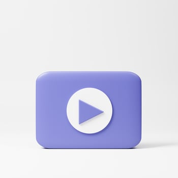 minimal video playback concept with play button. 3d rendering photo