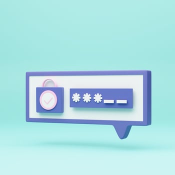3d lock and password field. Password protected secure login concept. minimal creative concept in blue and white colors on skyblue background. 3d rendering photo