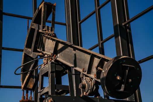 oil pump close-up details. Oil industry equipment. photo