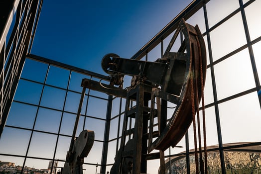 oil pump close-up details. Oil industry equipment. photo